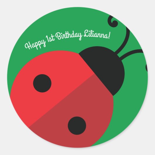 Lady Bug Cute Kind Ladybug Birthday Party Ronde Sticker (Voorkant)