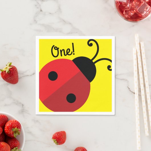 Lady Bug Cute Kind Ladybug Birthday Party Servet (Insitu)