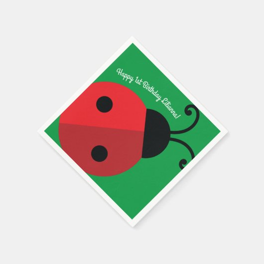 Lady Bug Cute Kind Ladybug Birthday Party Servet (Hoek)