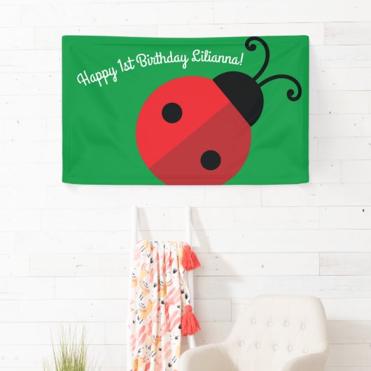 Lady Bug Cute Kind Ladybug Birthday Party Spandoek (Insitu)