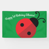 Lady Bug Cute Kind Ladybug Birthday Party Spandoek (Horizontaal)