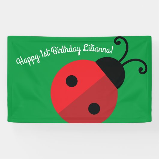 Lady Bug Cute Kind Ladybug Birthday Party Spandoek (Horizontaal)
