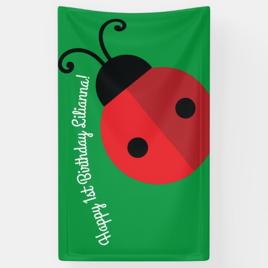Lady Bug Cute Kind Ladybug Birthday Party Spandoek (Verticaal)