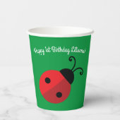 Lady Bug Cute Kinder 1e verjaardag Papieren Bekers (Achterkant)