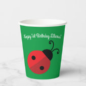 Lady Bug Cute Kinder 1e verjaardag Papieren Bekers (Voorkant)