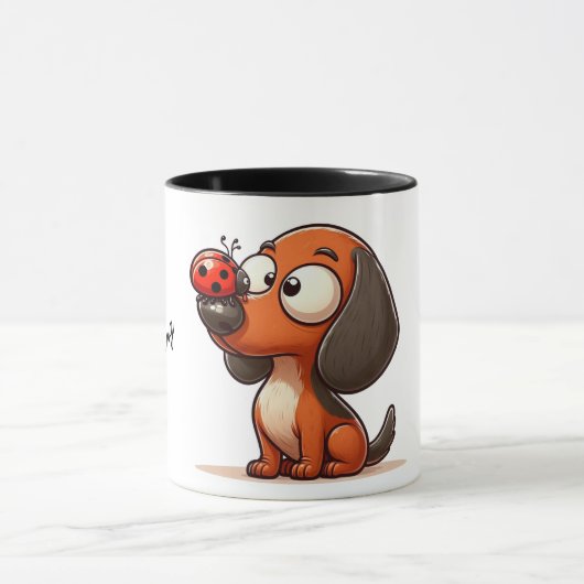 Lady Bug Dachshund Mok (Midden)