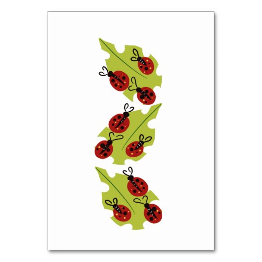 Lady Bug Drawing Birthday Table Kaart (Achterkant)