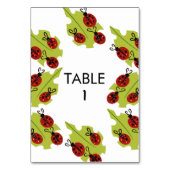 Lady Bug Drawing Birthday Table Kaart (Voorkant)