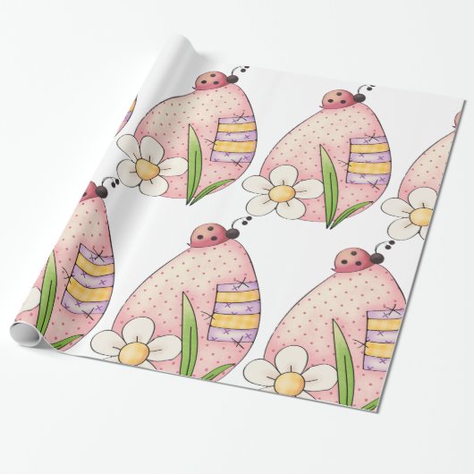 Lady Bug Easter Egg Cadeaupapier (Uitgerold)