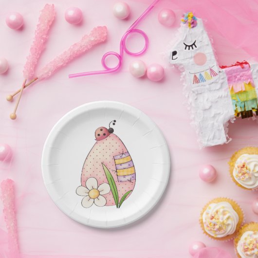 Lady Bug Easter Egg Papieren Bordje (Feest)
