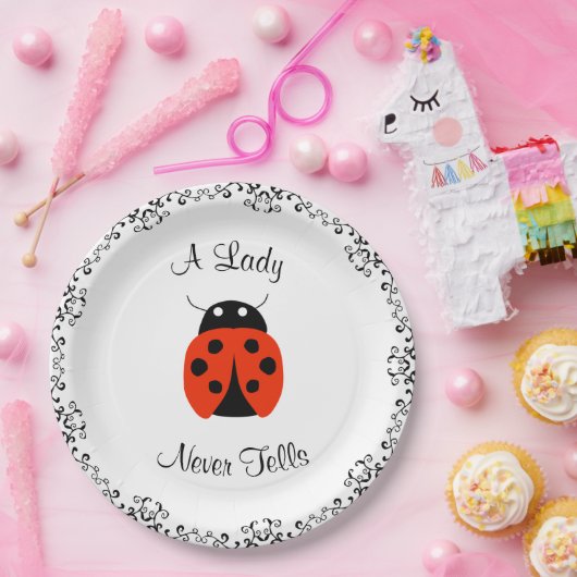 Lady Bug - Een dame vertelt nooit gepersonaliseerd Papieren Bordje (Feest)