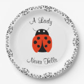 Lady Bug - Een dame vertelt nooit gepersonaliseerd Papieren Bordje (Voorkant)