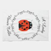 Lady Bug - Een dame vertelt nooit gepersonaliseerd Theedoek (Horizontaal)