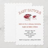 Lady Bug en Baby Bug Baby shower Kaart (Voorkant / Achterkant)