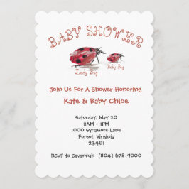 Lady Bug en Baby Bug Baby shower Kaart