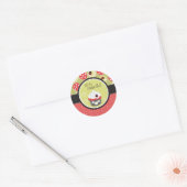 Lady Bug en Cupcake Birthday Ronde Sticker (Envelop)