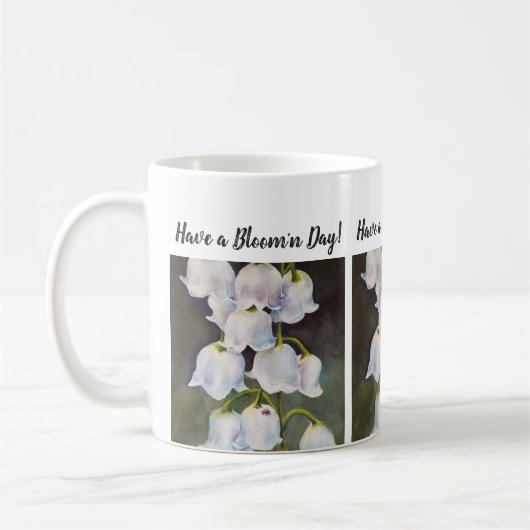 Lady Bug en Lily van de Valley Waterverf Flower Koffiemok (Links)