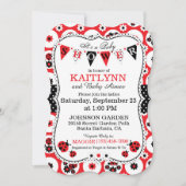 Lady Bug en Polka Dot Print Baby shower Uitnodigin Kaart (Voorkant)