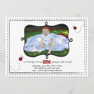 Lady Bug First Birthday Kaart