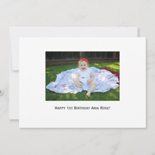 Lady Bug First Birthday Party Invitation -card- Kaart (Achterkant)