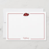 Lady Bug Flat Note Card Stationery (#FLAT 009) Notitiekaartje (Voorkant)