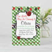 Lady Bug Garden Tea en Cakes Party Invitation Kaart (Staand voorkant)