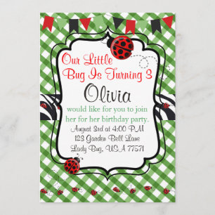 Lady Bug Garden Tea en Cakes Party Invitation Kaart