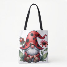 Lady Bug Gnome Canvas tas