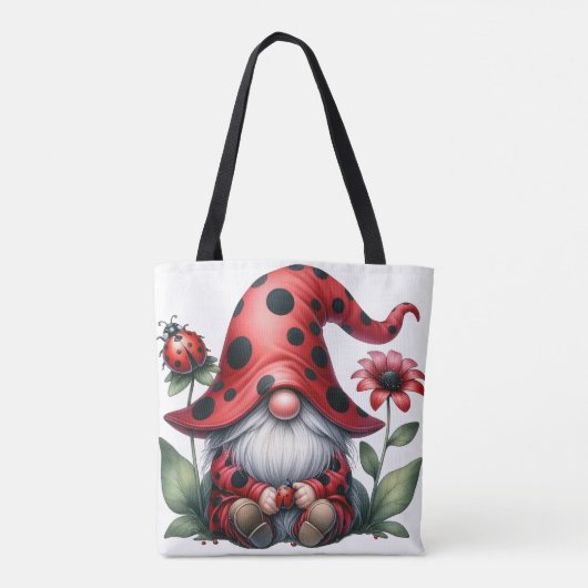 Lady Bug Gnome Canvas tas (Achterkant)