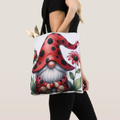 Lady Bug Gnome Canvas tas (Dichtbij)