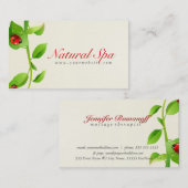 Lady Bug Groene bladeren Natuurlijke Spa Visitekaartje (Voorkant / Achterkant)
