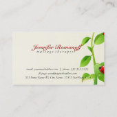 Lady Bug Groene bladeren Natuurlijke Spa Visitekaartje (Achterkant)