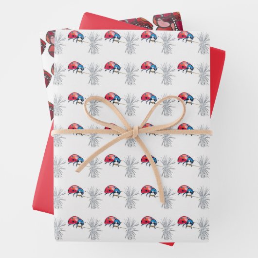 Lady bug / hart wrapping papier bundel inpakpapier vel (In situ)