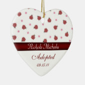 Lady Bug Heart Adoption kondiging Keramisch Ornament (Rechts)