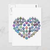 Lady Bug Heart Briefkaart (Voorkant / Achterkant)