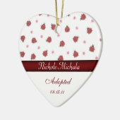 Lady Bug Heart Shaped Adoption Announcement Keepsa Keramisch Ornament (Links)