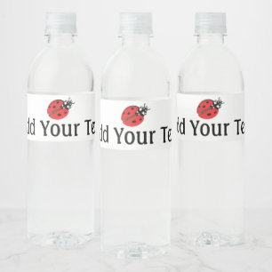 Lady bug illustratie gepersonaliseerd waterfles etiket