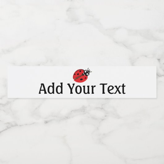 Lady bug illustratie gepersonaliseerd waterfles etiket (Enkel label)
