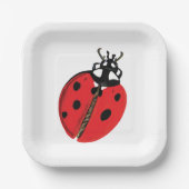 Lady Bug Illustratie Papieren Bordje (Voorkant)