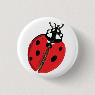 Lady Bug Illustratie Ronde Button 3,2 Cm