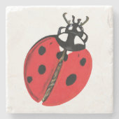 Lady Bug Illustratie Stenen Onderzetter (Voorkant)