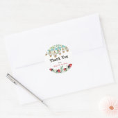 Lady Bug in Greenery Garden Dank u Ronde Sticker (Envelop)