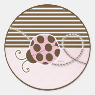 Lady Bug in roze Sticker