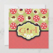 Lady Bug Invitation Square Kaart (Voorkant)
