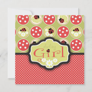 Lady Bug Invitation Square Kaart