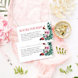 Lady bug kleine dame baby shower boek aanvraag informatiekaartje