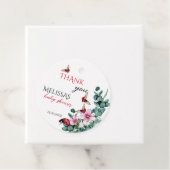 Lady bug kleine dame baby shower gunst bedankjes labels (In situ)