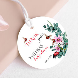 Lady bug kleine dame baby shower gunst bedankjes labels