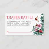 Lady bug kleine dame baby shower luier loterij informatiekaartje (Voorkant)