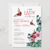 Lady bug kleine dame baby shower uitnodiging (Voorkant)